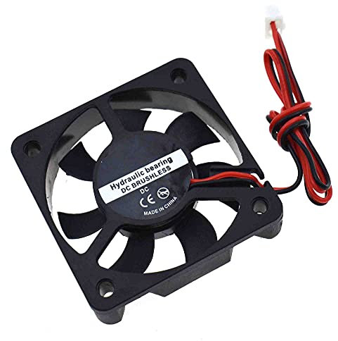 Reland Sun Ventilateur de refroidissement silencieux 5 V 12 V 24 V 5010 sans balais 2 broches 5 cm Ventilateurs 0,1 A 50 mm x 50 mm x 10 mm pour pièces d'imprimantes 3D Cool Boîtier CPU (5010-5 V)