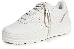 Reebok Women's Club C Double Geo Sneaker, Chalk/Infused Lilac/Rose Gold, 9.5