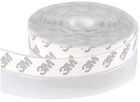 Bande d'étanchéité en silicone, 16,5 pieds de long (5 m) Joints auto-adhésifs transparents pour portes et fenêtres pour la plupart des ouvertures de portes et de fenêtres (largeur 35 mm)