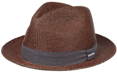 Stetson Lamaro Player Panamahut - Einfarbiger Hut - Pork Pie - Handgeflochtener Sommerhut aus Ecuador - Herren - Frühjahr/Sommer braun S (54-55 cm)