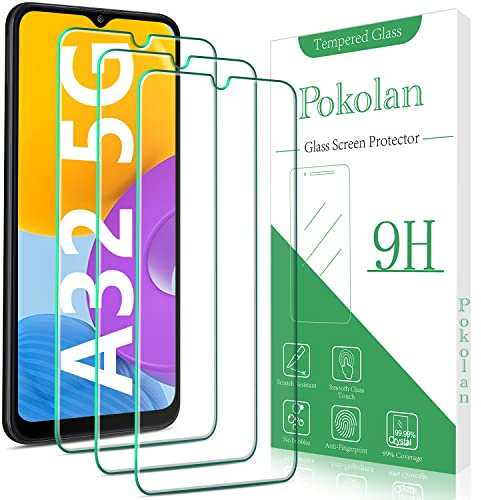 Pokolan Lot de 3 Verre Trempé pour Samsung Galaxy A32 5G Film Protection écran, Dureté 9H, 0,33mm HD Ultra Transparent, Sans Bulles, Anti-Rayures, Ultra Résistant