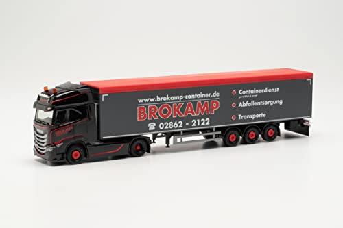 Iveco S-Way Schubboden-Sattelzug „Brokamp“ Modell Auto Miniaturmodelle Kleinmodell Sammlerstück Detailgetreu