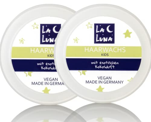 Haarwachs Kinder mit reinem Kokosöl|natürliches Finish| Kids Styling Creme|vegan|LA LUNA® |Made in Germany|Mädchen Jungen|nicht klebend|wasserlöslich|Hair Pflege Kleinkind Kinderhaar Stylen -200ml