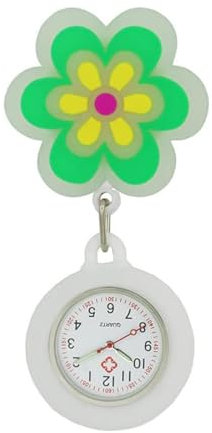 TopHomer Krankenschwester Uhr, Schwesternuhr mit Clip auf Quarz Leuchtuhr Tragbare Teleskop Digitaluhr, Blume C