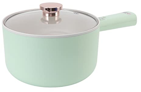 AMONIDA Mini cocotte électrique multifonctionnelle, 2,5 l, protection contre la surchauffe, revêtement en céramique, économie de travail pour la maison, prise européenne