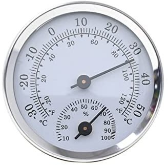 Ikadiya Analoges Präzisions-Thermo-Hygrometer, Zimmerthermometer & Hydrometer Für Angenehme Raumtemperatur, Zur Raumklimakontrolle, Analog, Kontrolle Von Temperatur Und Luftfeuchtigkeit[Silber]