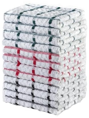 DreamNights Tea Towels Extra Large 70 X 40 cm Kitchen Towels Set - 100% Cotton Terry Towelling Soft Absorbent Lint Free Kitchen Cloth Dish Towels and Bar Towels Assorted Colors (Pack of 3), Blue
