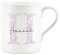 Personalised Bone China Mug - Floral Pink Letter H - Small Coffee Tea Mug Present