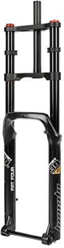HIMALO 26 Zoll MTB Luftfedergabel 5.0-Reifen Fatbike Gabel Gerades Rohr Doppelschulter Vorderradgabel Federweg 140 Mm Zugstufe Einstellbar Steckachse 15 * 150 Mm