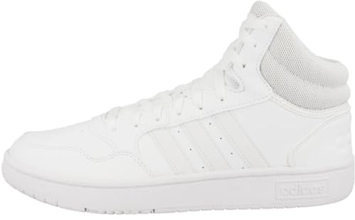 adidas Herren Hoops 3.0 Mid Lifestyle Basketball Classic Vintage Shoes, Cloud White/Cloud White/Cloud White, 45 1/3 EU