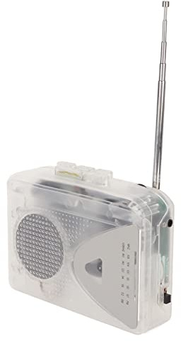 Tragbarer Kassettenspieler, UKW-MW-Radio-Stereo-Kassettenrecorder, USB-Kassettenspieler mit 3,5-mm-Klinkenstecker und Lautsprecher (Transparent)