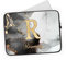Personalised Laptop Case Sleeve - Mens or Ladies - Marble Printed Glitter Effect - Black/Grey/Gold - Add Name/Initial - Tablet or iPad Bag - Gift (14-15 inch)