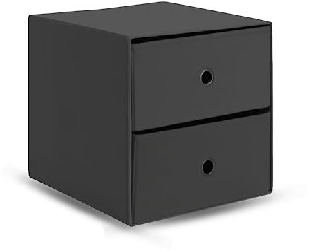 Home Stuff Mini Chest with 2 Drawers, Storage Box with Two Drawers for Makeup, Accessories, Jewelry and More, Compact Dressing Table Organiser, Can Store Small Things, 33x38x33 CM, Dark Grey