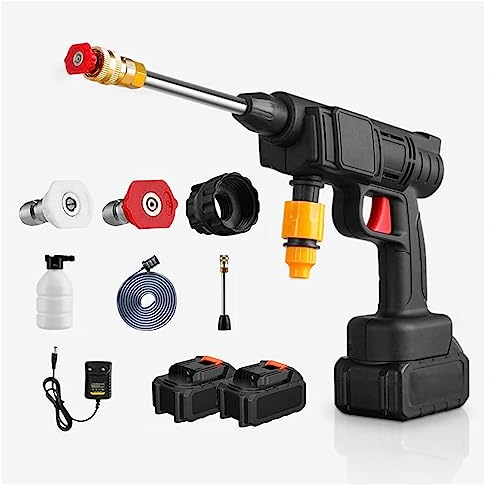 HAZARA Nettoyeur Terrasse sans Fil, Puissance 600w, Deux Batteries 24v1500mah Lance Eau Batterie, Petit Et LéGer Tuyau Haute Pression, pour L'Arrosage des Fleurs