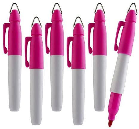 TH Golf Lot de 6 mini marqueurs permanents | Couleurs assorties | Pointe fine | Rose