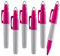 TH Golf Lot de 6 mini marqueurs permanents | Couleurs assorties | Pointe fine | Rose