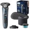 Philips Shaver S8000 – Elektrischer Nass-& Trockenrasierer mit SkinIQ Technologie in Eisblau mit integriertem, ausklappbarer Trimmer, Ladestation, Reinigungsstation & Reiseetui (Modell S8692/55)