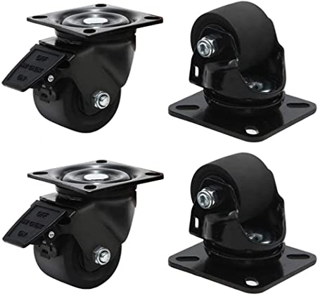 Bürorollen 2-Zoll-Universalrad 2,5 Zoll 3-Zoll-Hochleistungs-Nylonrad mit Bremsrädern Industrielle tragende Rollen (2b+2c 50MM(2in))
