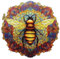 Blumuze Holzpuzzle Erwachsene, Mandala Biene Holzpuzzle Einzigartige Tierform Puzzleteile, Holz-Puzzle, Puzzle aus Tierteilen, Puzzle Holz Erwachsene mit Geschenkbox aus Holz 300 Stück(L-13.7*13.7in)
