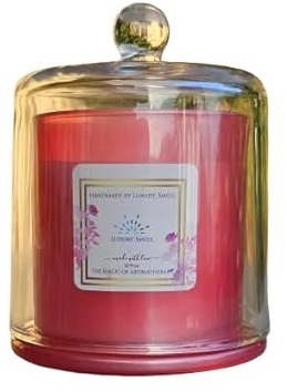 Luxury-Smell Duftkerze Red Pomegranate & Diamonds mit ätherischen Ölen, natürliche Soja-Kerze für Zuhause, 35 Stunden Brenndauer, schöne Glasschale, 200g