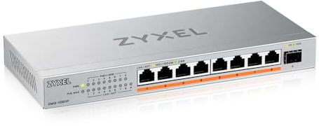 Zyxel 8-Port PoE 2.5G Multi-Gig Unmanaged Switch @ 100W con 8 x PoE++(60W), 1 x 10G SFP+, montaggio da tavolo o a parete [XMG-108HP]