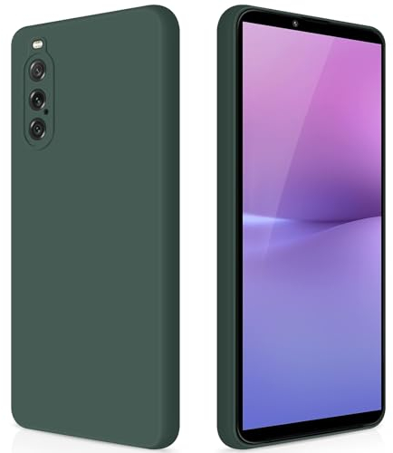 GiiYoon Hülle Kompatibel mit Sony Xperia 10 V, Hochwertiges Liquid Silicone Case, Rundumschutz Handyhülle, Kratzfestes Weiches Mikrofaserfutter- grün