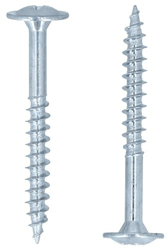 HELPMATE - Viti di collegamento per legno a testa piatta 4,5 x 40 zincate - Confezione da 250 viti per legno con attacco PZ2 e intaglio - per il fissaggio di raccordi metallici al legno
