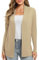 EXCHIC Donna Casuale Manica Lunga Lavorare a Maglia Cardigan Leggero Comodo Fronte Aperto Maglioni Lunghi con Tasche(XXL, Albicocca)