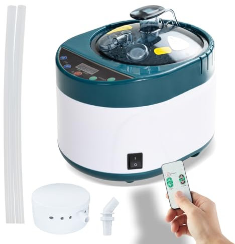 Duthss Sauna Steamer Machine, 4 Liters Large Capacity Portable Sauna Steamer, Steam Generator for Sauna, Home Sauna Steamer Pot with Time Display Remote Control Herb Box