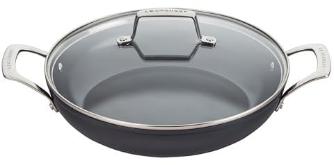 Le Creuset Essential Antihaft-Keramik-Schmorpfanne Pfanne mit Glasdeckel, 3,5 qt. ​