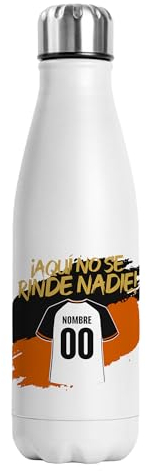 Botella Térmica Personalizada Fútbol Valencia | Regalo Original para Aficionados del Fútbol | Regalo Camisetas Equipos Futbol | Termo Acero Inoxidable Doble Capa 500 ml (Valencia)