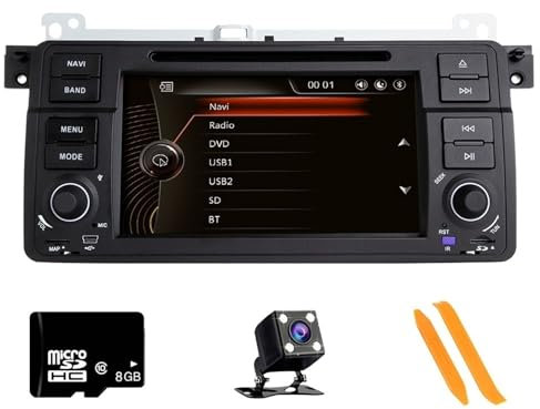MUEOSI Lecteur DVD de Voiture 2 Din Auto Radio, for BMW, E46 M3, for Rover, Lecteur multimédia de Voiture série 3 GPS Navigation stéréo DVR SWC USB écran de Jeu de Voiture