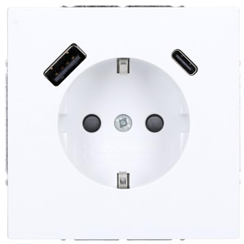 Busch-Jaeger 20 EUCB2USBAC-44M SCHUKO®-/USB-A+C Steckdose Safety+ Studioweiß matt Busch-art-linear 2CKA002011A6318