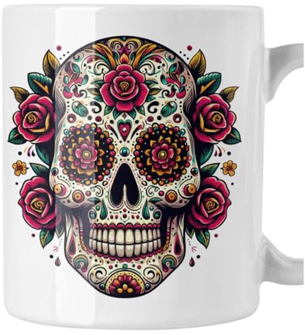 bubbleshirt Tazza Mug in ceramica divertente - Teschio Messicano Skull - Idea Regalo Compleanno per qualsiasi festa o occasione 11 Oz