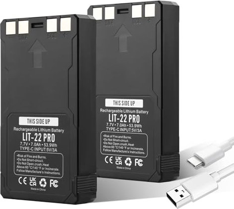 Upgrade LIT-22 Pro wiederaufladbare Batterien Ersatz für Spypoint LIT-22 Pro wiederaufladbare Lithium-Batterie, kompatibel mit Trail-Kamera Flex-M Flex G-36 Flex-Plus Flex-S (inkl. Typ-C-Kabel)