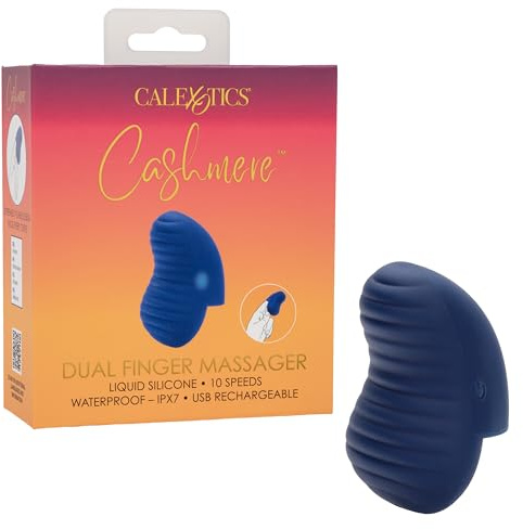 CalExotics Dual Finger Massager Finger-Vibrator - Silikon, Blau