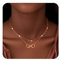 ALEXCRAFT Ketten Rosé gold Halskette für Damen Frauen, Roségold Halsketten mit Unendlichkeit Zirkonia Anhänger, Doppel Layering Stapelbare Layered Ketten Halskette Boho Schmuck Kette