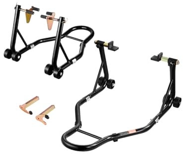 VEVOR Motorrad Ständerlift Montageständer vorne hinten, 50 kg belastbarer Vorderrad-Doppelgabelständer, Hinterrad-U+L-Gabel-Schwingarm-Spulenständer, Motorradheber für die meisten Motorräder