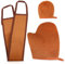 3 Piezas Guante Autobronceador Corporal, 3 en 1 Manopla Autobronceador, Aplicador de Bronceado con Guante Exfoliante, Guante Aplicador Autobronceadora, para Crema y Autobronceadora Cuerpo (Marrón)