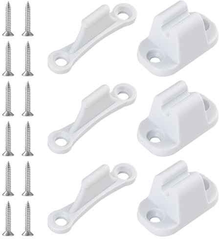 3 fermaporta in plastica per roulotte, camper e barche, supporto esterno con 12 viti, fermaporta e porta da campeggio