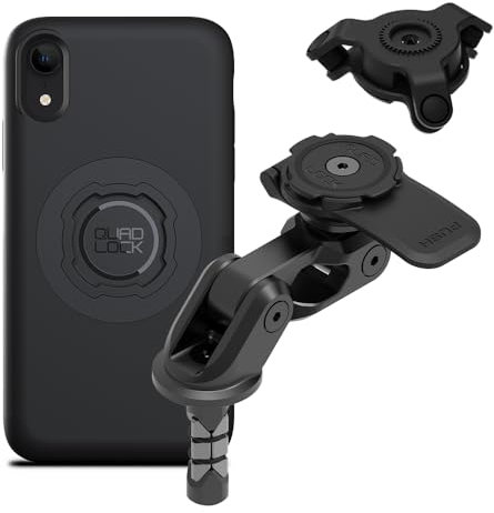 Quad Lock Motorcycle Fork Stem Mount PRO Kit with Vibration Dampener and MAG Phone Case for iPhone XR
