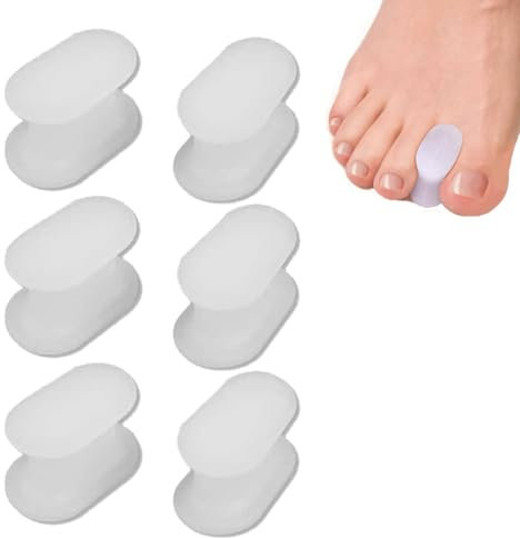 KOAHDE Distanziale Dita Dei Piedi,Gel Morbidi Distanziatori Standard Per Le Dita Dei Piedi,Dita Sovrapposte Divaricatore,Distanziatore per Dita in Silicone,Separatori per Dita dei Piedi in Gel,6PC