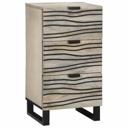 vidaXL Sideboard with Drawer White 40 x 33 x 75 cm Solid mango wood, Elegant, Rustic Wooden Sideboard, Storage Furniture for Living Room, Dining Organizer, Home Solutions, Modern Decor