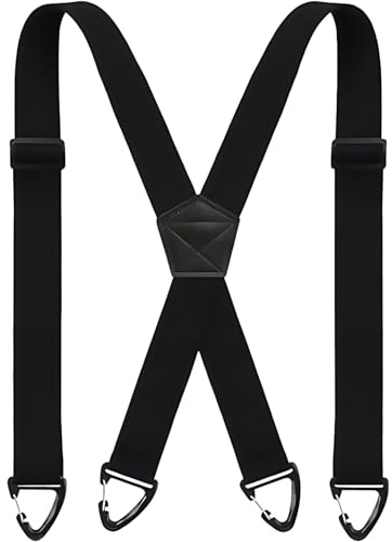 ALLY-MAGIC Hosenträger Herren, Streifen Hosenträger Extra Stark Breit 3,8 cm mit Einstellbar Elastisch mit 4 Anti-Rutsch-Schnalle, Einheitsgröße hosenträger für Männer Damen E21-BDDSK