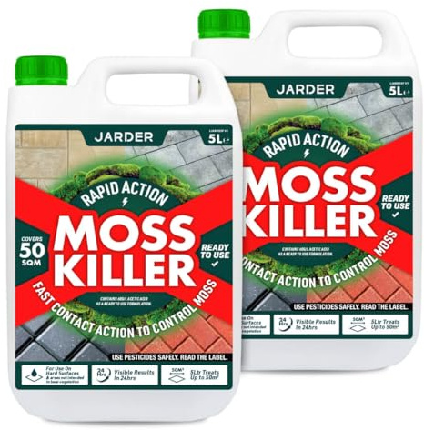 Jarder Spray & Leave Moss Killer for Hard Surfaces 5L - Kills Moss in 24 hours - Ready to Use Formula - 5L covers 50m2 (2)