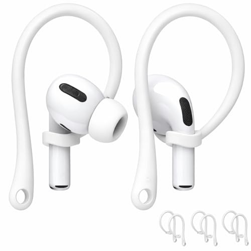 Mizi [3Pair] Ear Hooks for Pro 2, Pro 1, Pro 3, s 1/2/3/4 – Upgraded Anti-Slip Over Ear Sports Clip Hooks, Comfortable Fit Accessories - White