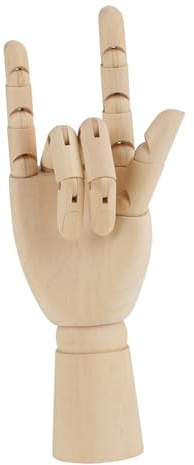 BONKZEBU Handmodell aus Holz, Flexible Gelenkskulptur Zum Zeichnen und für Heimdekorationen, Perfekt für Künstler – Hartholzmaterial (10 Zoll rechts)