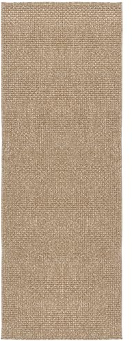 In- & Outdoor Teppich – 80 x 150 cm Jute – Wetterfest & rutschfest, UV-beständiger Kurzflorteppich – Ideal für Balkon, Terrasse, Küche & Camping