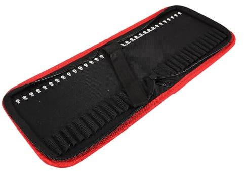 FELTECHELECTR Heavy Duty Small Tool Bag Drill Bit Storage Bag Canvas Material Large Capacity 30 Storage Slots Easy to Carry for Crafts DIY