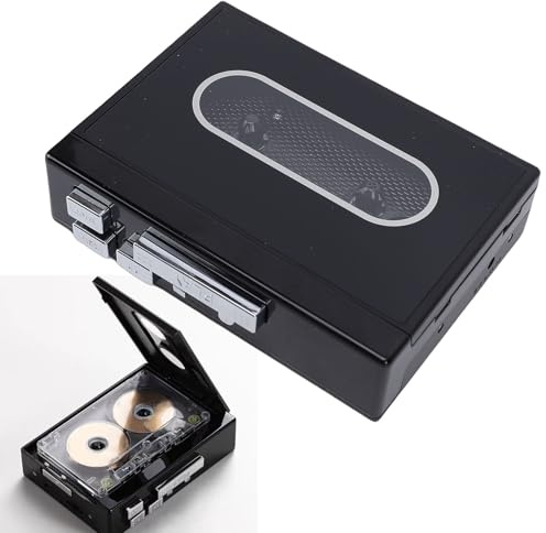 Annadue Lecteur de Cassettes Portable Magnétophone, Convertisseur de Cassette en MP3 avec Enregistrement USB Prise AUX 3,5 Mm Prise Casque pour Voyage à Domicile, Noir